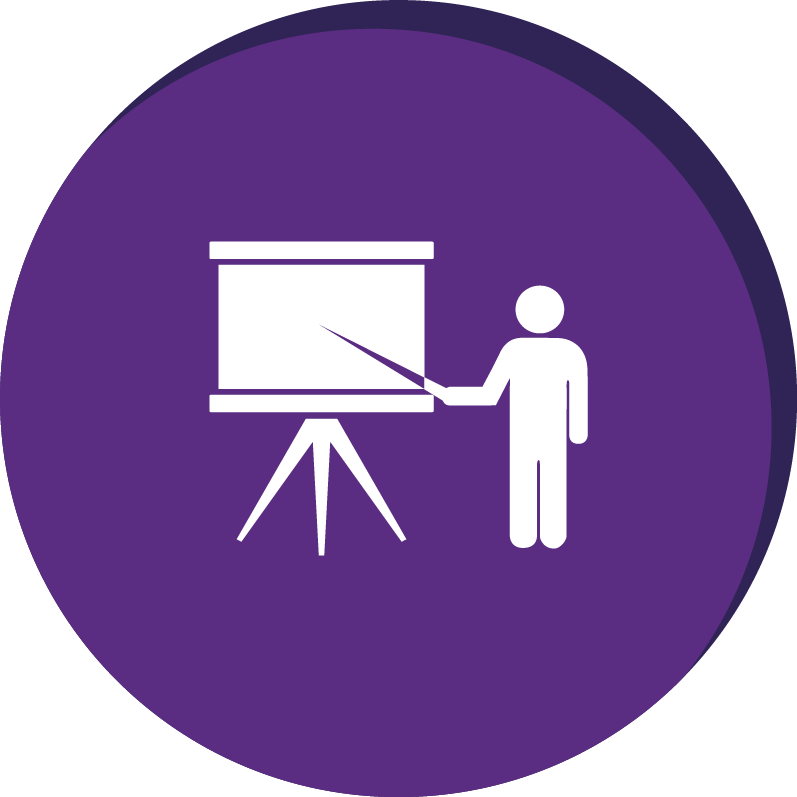 professor leading a discussion icon